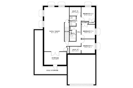 Floor Plan - Lower Floor for Farmhouse House Plan #1060-492 - 3 bed, 3 bath