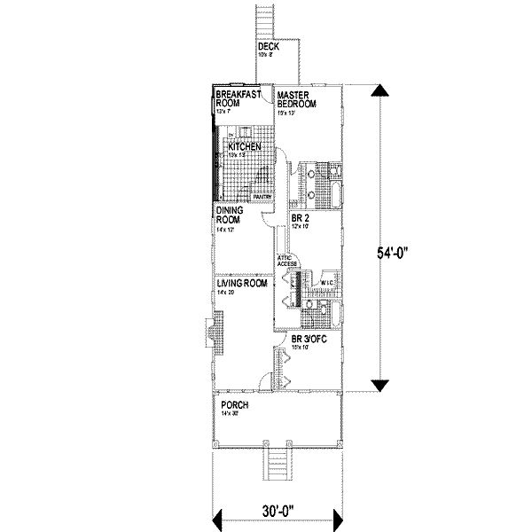 Cottage Floor Plan - Main Floor Plan #30-103