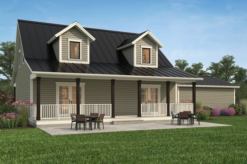 Dream House Plan - Exterior - Rear Elevation 1 for Farmhouse House Plan #497-64 - 3 bed, 3.5 bath