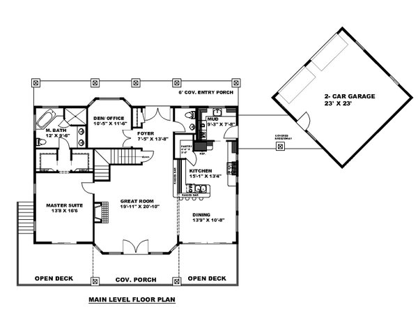 Architectural House Design - Farmhouse Floor Plan - Main Floor Plan #117-931