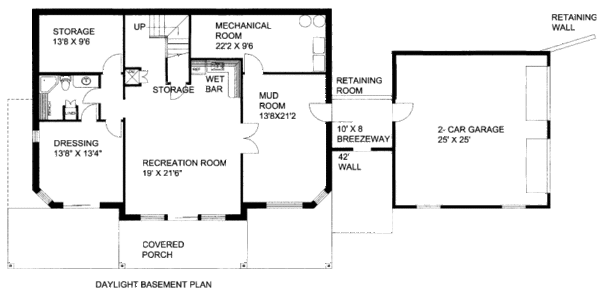 Bungalow Floor Plan - Lower Floor Plan #117-633
