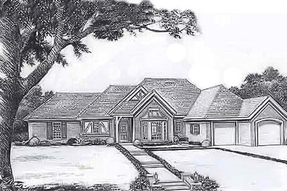 Exterior - Front Elevation for Traditional House Plan #310-898 - 3 bed, 2 bath