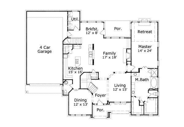 Traditional Floor Plan - Main Floor Plan #411-128