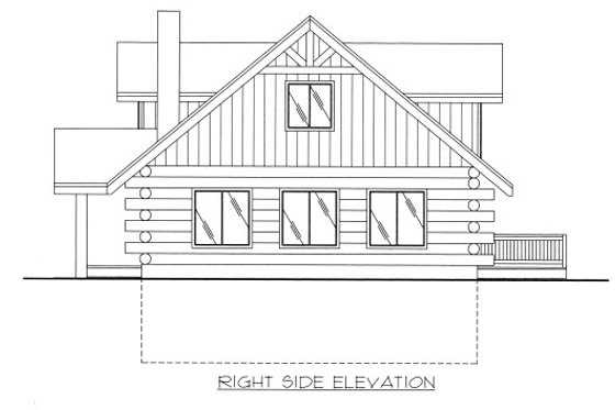 Exterior - Other Elevation for Log House Plan #117-594 - 2 bed, 2 bath