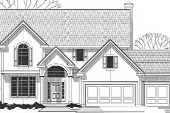 Exterior - Front Elevation for Traditional House Plan #67-542 - 4 bed, 3.5 bath