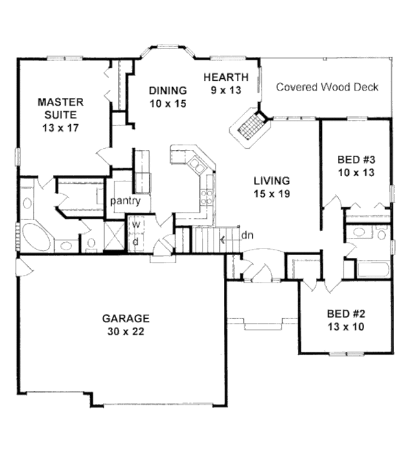 Dream House Plan - Mediterranean Floor Plan - Main Floor Plan #58-214