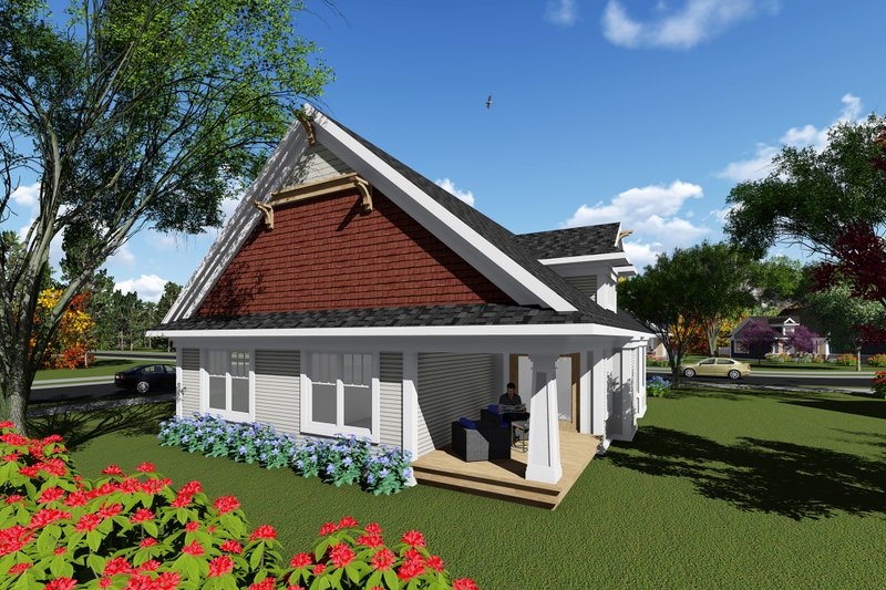 Dream House Plan - Exterior - Rear Elevation for Craftsman House Plan #70-1260 - 2 bed, 2 bath