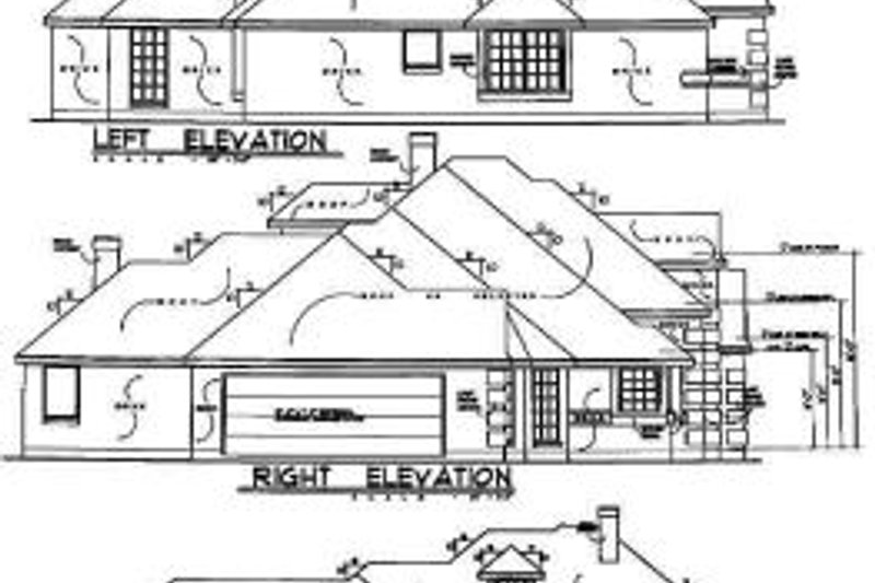Home Plan - Exterior - Rear Elevation for European House Plan #40-148 - 4 bed, 2.5 bath