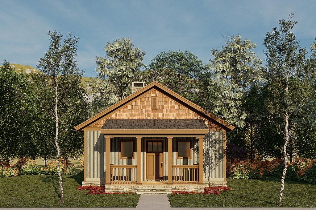 Country Style House Plan - 2 Beds 1 Baths 691 Sq/Ft Plan #17-2604 ...