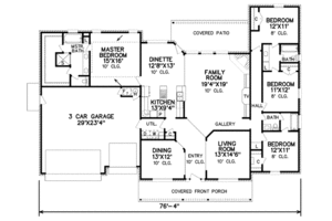 Floor Plan - Main Floor for Country House Plan #65-258 - 4 bed, 3 bath