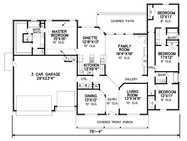 Country Floor Plan - Main Floor Plan #65-258
