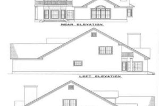 Exterior - Rear Elevation for Traditional House Plan #17-210 - 3 bed, 2.5 bath