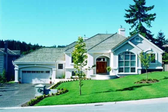 Exterior - Front Elevation for Mediterranean House Plan #47-318 - 3 bed, 2.5 bath