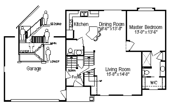 Traditional Floor Plan - Main Floor Plan #49-104