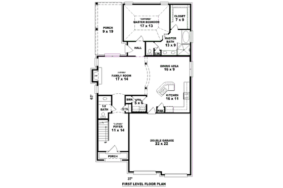 Floor Plan - Main Floor for European House Plan #81-13800 - 3 bed, 2.5 bath