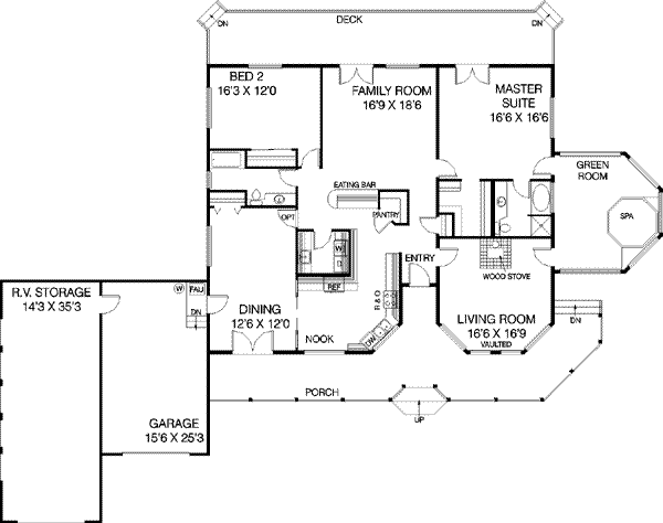 Country Floor Plan - Main Floor Plan #60-402