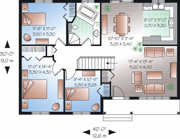 Architectural House Design - Ranch Floor Plan - Main Floor Plan #23-779