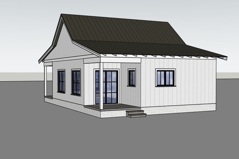 Dream House Plan - Exterior - Rear Elevation for Country House Plan #1105-20 - 1 bed, 1 bath