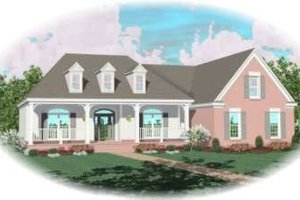 Southern Exterior - Front Elevation Plan #81-1107