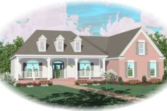 Exterior - Front Elevation for Southern House Plan #81-1107 - 3 bed, 2 bath