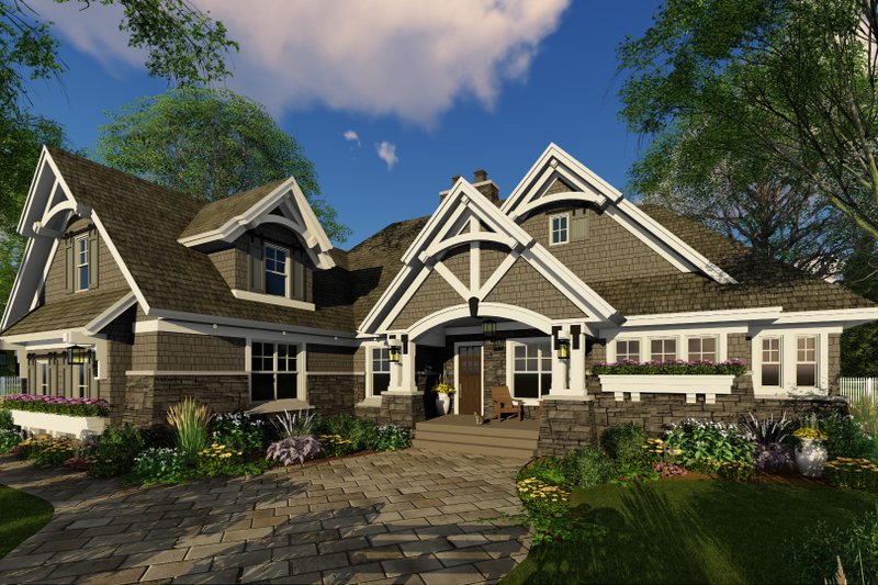 House Blueprint - Exterior - Front Elevation 4 for Cottage House Plan #51-568 - 4 bed, 3 bath