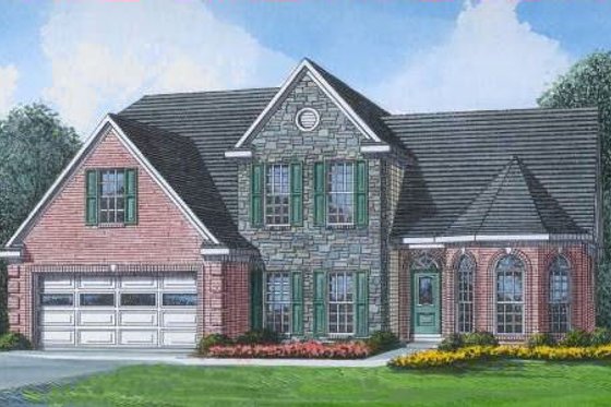Exterior - Front Elevation for Traditional House Plan #424-26 - 4 bed, 3 bath