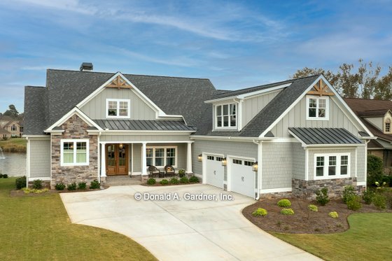 Exterior - Front Elevation 3 for Craftsman House Plan #929-1110 - 4 bed, 3.5 bath