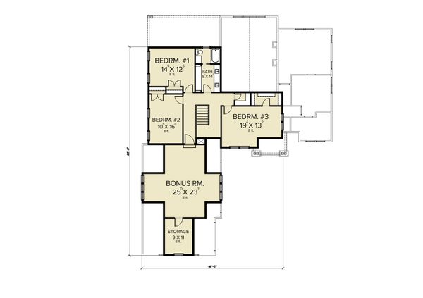 House Blueprint - Farmhouse Floor Plan - Upper Floor Plan #1070-119