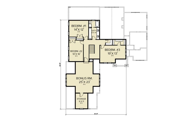 Dream House Plan - Floor Plan - Upper Floor for Farmhouse House Plan #1070-119 - 4 bed, 2.5 bath