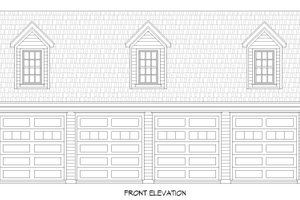 Exterior - Front Elevation 3 for Traditional House Plan #932-486, 0.5 bath