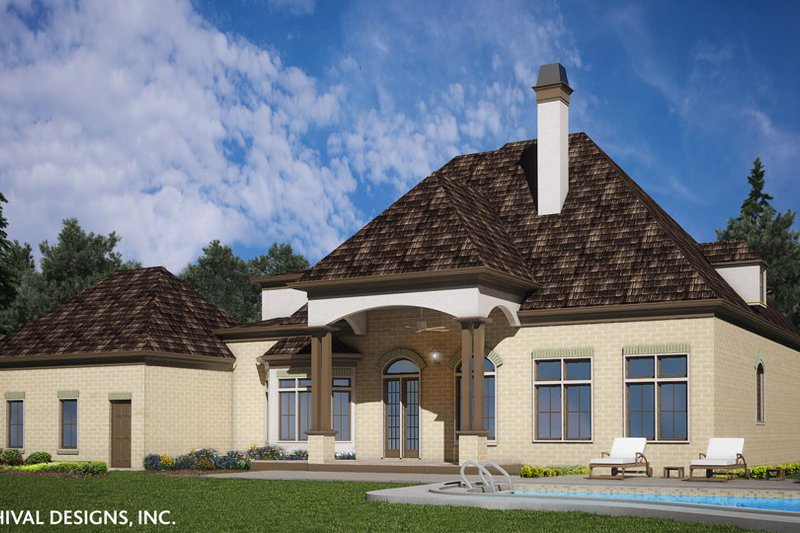 House Blueprint - Exterior - Rear Elevation for European House Plan #119-439 - 4 bed, 3 bath