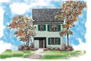 Colonial Exterior - Front Elevation Plan #72-476