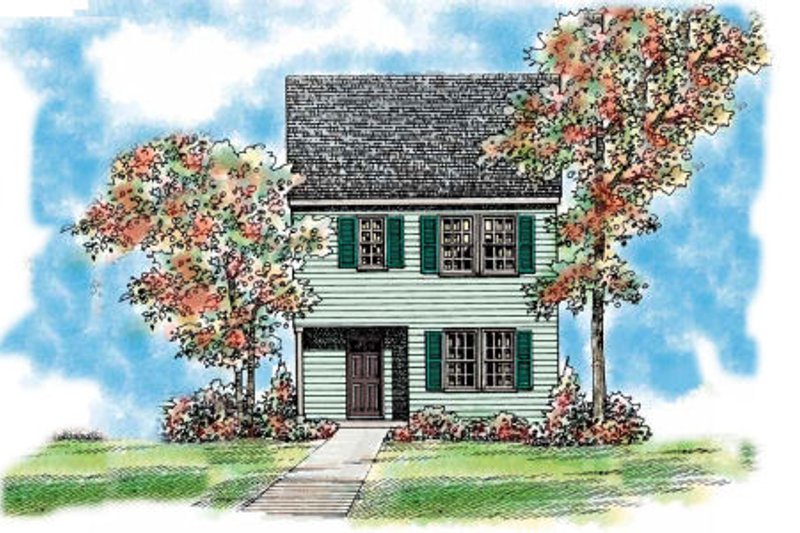 Architectural House Design - Colonial Exterior - Front Elevation Plan #72-476