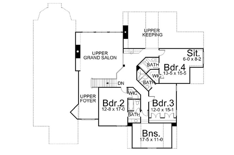 Home Plan - Floor Plan - Upper Floor for European House Plan #119-251 - 4 bed, 3.5 bath