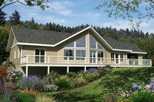 Home Plan - Exterior - Front Elevation for Ranch House Plan #117-1105 - 2 bed, 2 bath