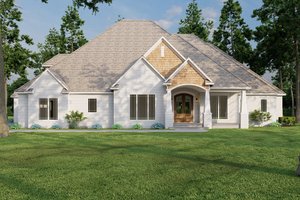 Exterior - Front Elevation 3 for European House Plan #923-17 - 4 bed, 4.5 bath