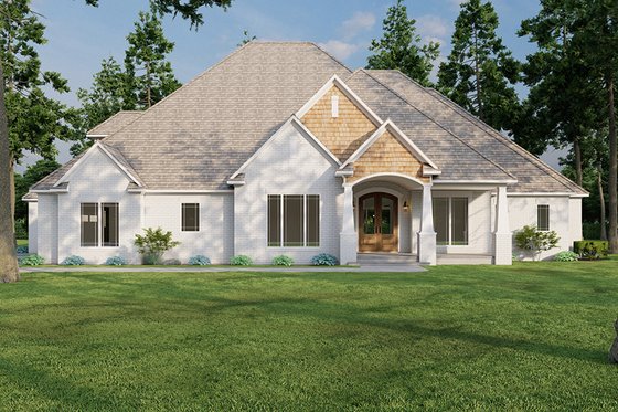 Exterior - Front Elevation 3 for European House Plan #923-17 - 4 bed, 4.5 bath