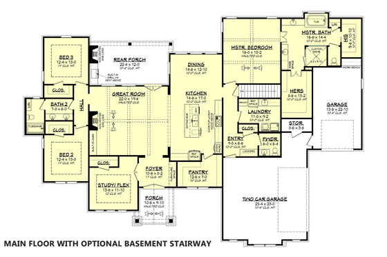 Optional Basement Stair Placement