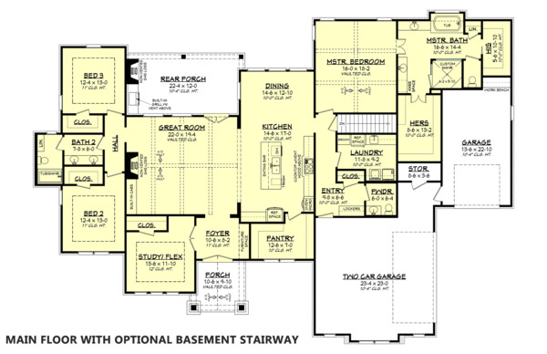 Optional Basement Stair Placement