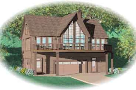 Exterior - Front Elevation for Traditional House Plan #81-502 - 2 bed, 2 bath