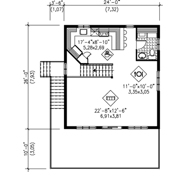 Traditional Floor Plan - Upper Floor Plan #25-2280