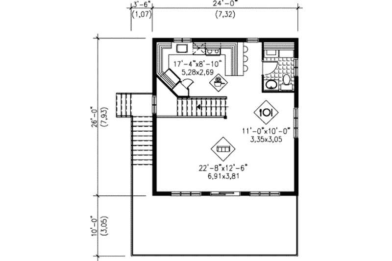 Dream House Plan - Floor Plan - Upper Floor for Traditional House Plan #25-2280 - 3 bed, 2 bath