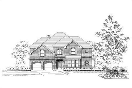 Exterior - Front Elevation for European House Plan #411-314 - 5 bed, 3.5 bath