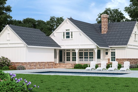 Exterior - Rear Elevation for Traditional House Plan #45-609 - 3 bed, 2 bath
