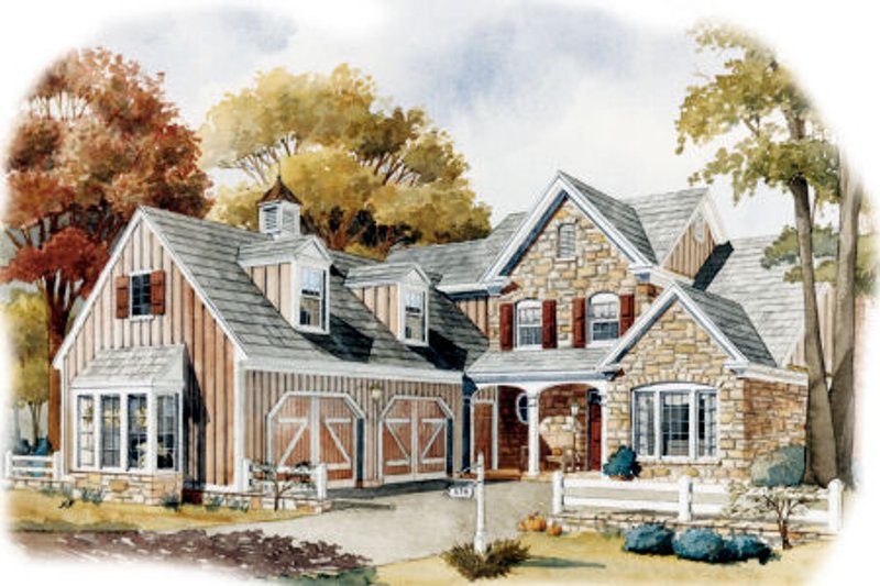 Architectural House Design - Country Exterior - Front Elevation Plan #429-34