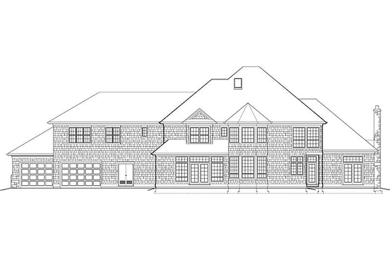 House Design - Rear View - 5700 square foot Traditional home