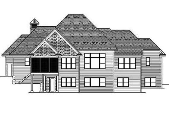 Exterior - Rear Elevation for Craftsman House Plan #51-328 - 4 bed, 3.5 bath