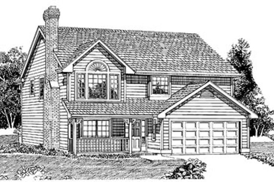 Exterior - Front Elevation for Traditional House Plan #47-245 - 3 bed, 2 bath