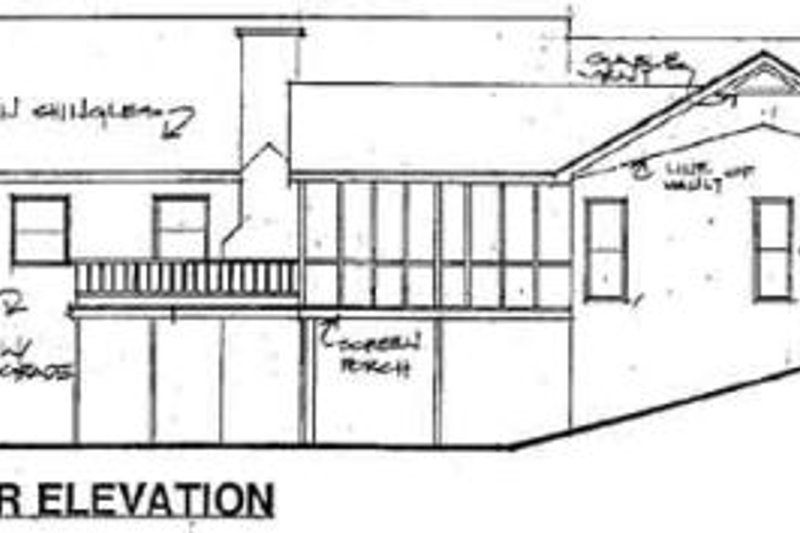 Home Plan - Exterior - Rear Elevation for Traditional House Plan #56-161 - 3 bed, 2 bath