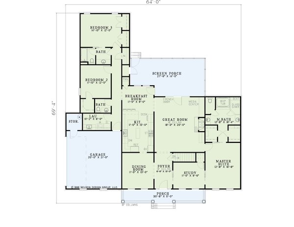 Architectural House Design - Traditional Floor Plan - Main Floor Plan #17-1036